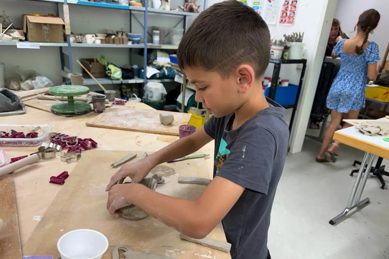 ISD Elementary School pupil in an art lesson.