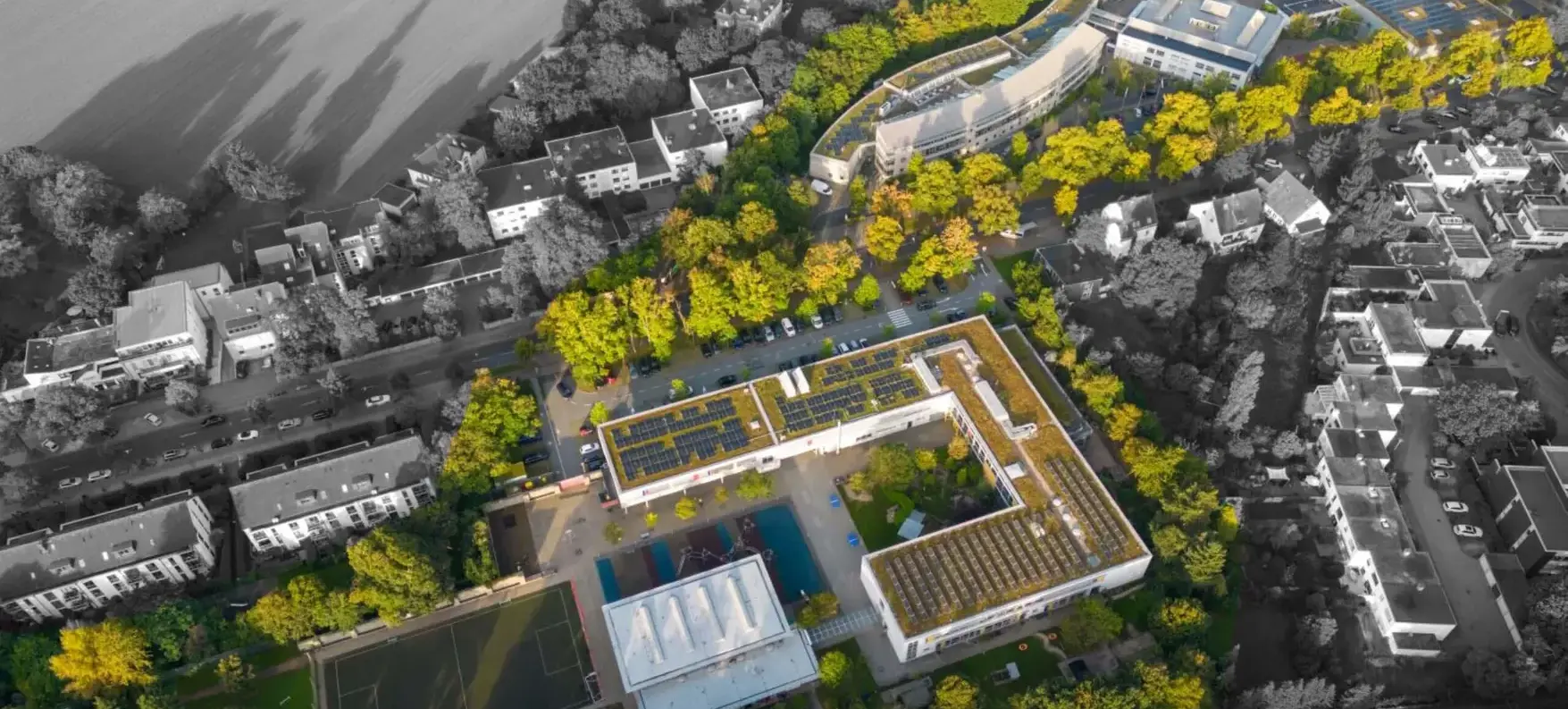 Aerial view of ISD Campus.
