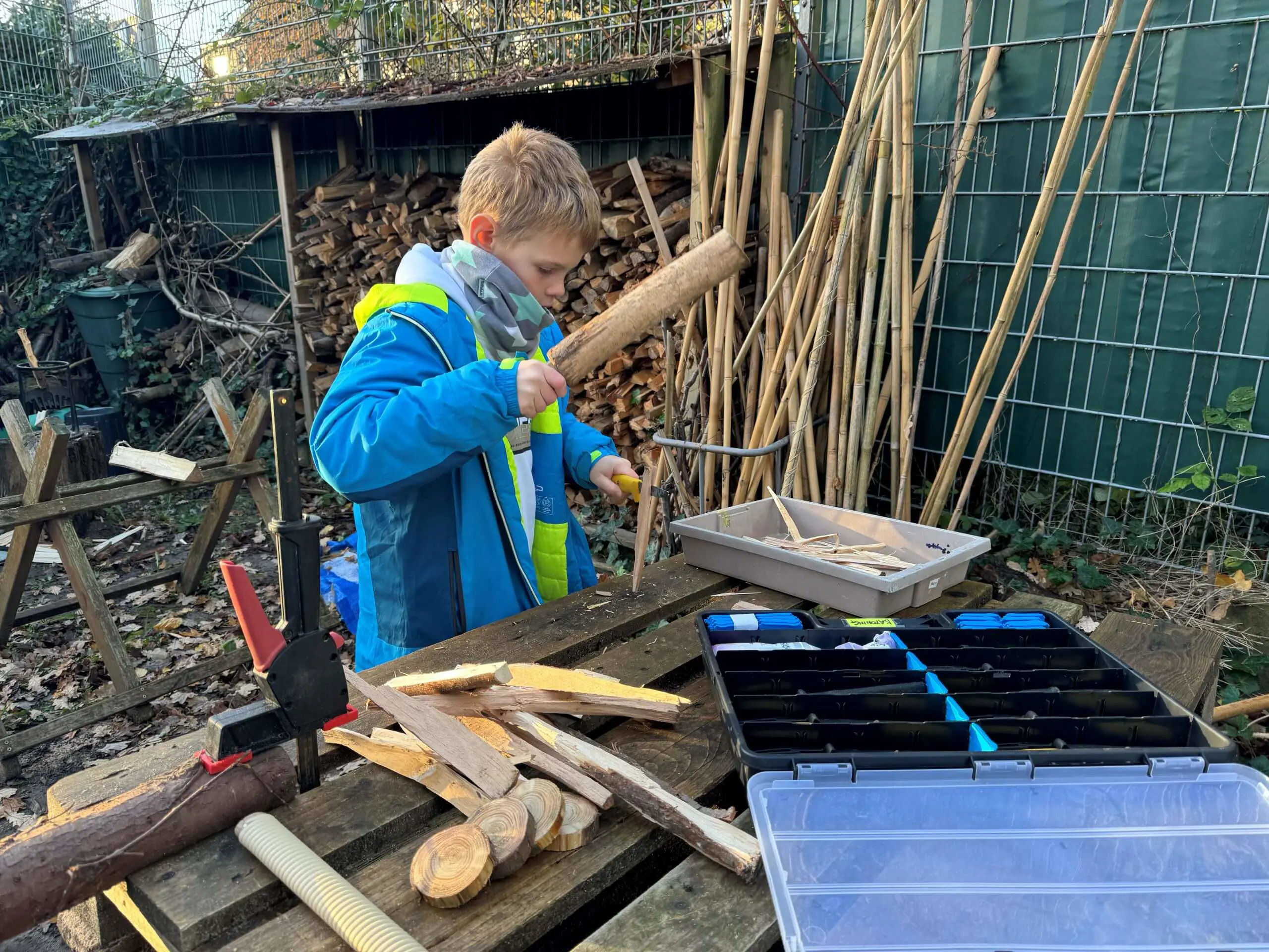 ISD pupil in an outdoor learning lesson.