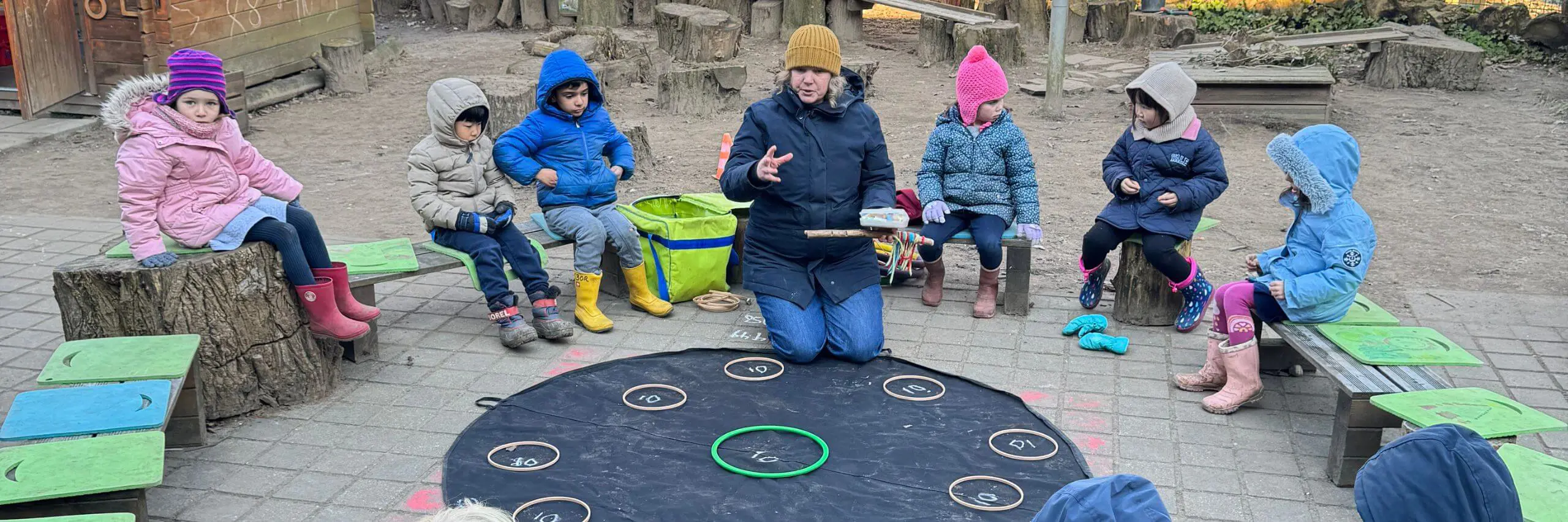 ISD Elementary School pupils in an outdoor lesson.