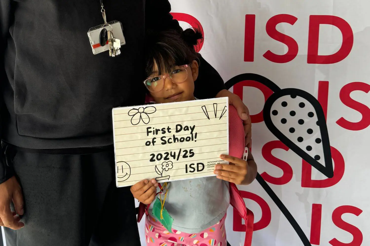 New ISD pupil on their first day of school.